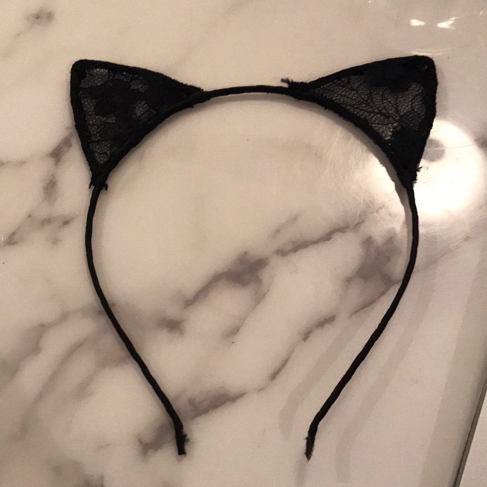 Lace kitty cat ears headband